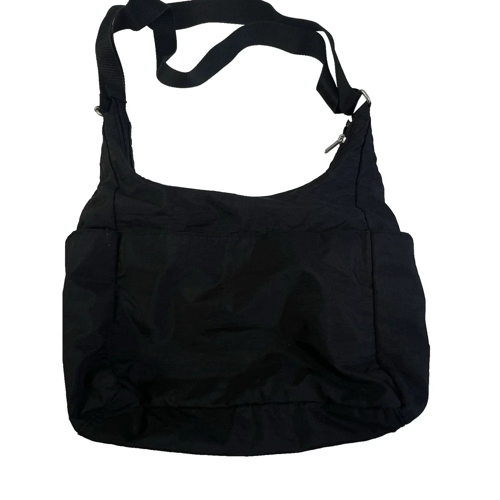 baggallini Shoulder Bag Black Travel Crossbody Organization Wipable Minimalist